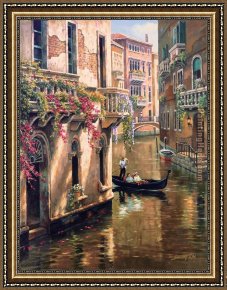 An Afternoon Ride Framed Paintings - Afternoon Chat by Sung Kim