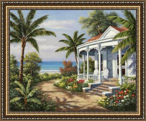 Houses in France Framed Paintings - Summer House II by Sung Kim