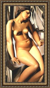 Nude on a Sofa Framed Paintings - Nude with Sails by Tamara de Lempicka