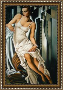 Portrait Framed Paintings - Portrait of Madame Allan Bott by Tamara de Lempicka