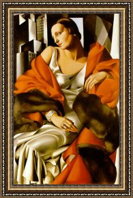 Portrait Framed Paintings - Portrait of Madame Boucard by Tamara de Lempicka