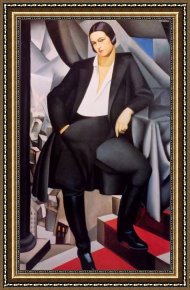 Portrait Framed Paintings - Portrait of the Duchess de La Salle by Tamara de Lempicka