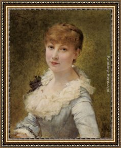 Portrait of a Young Benedictine Framed Paintings - Portrait of a Young Lady by Theobald Chartran