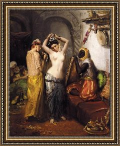 Interior Model Reading Framed Paintings - Orientalist Interior by Theodore Chasseriau