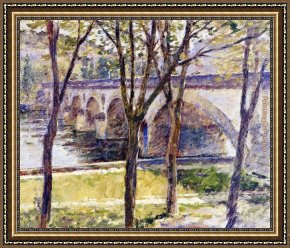 Robinson Framed Paintings - Bridge near Giverny by Theodore Robinson