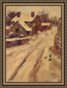 Robinson Framed Paintings - Country Road by Theodore Robinson
