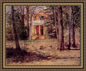 Robinson Framed Paintings - House in Virginia by Theodore Robinson