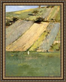 The Valley of Peace Framed Paintings - Valley of the Seine Giverny by Theodore Robinson
