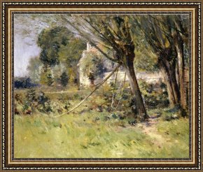 Weeping Willow Framed Paintings - Willows by Theodore Robinson