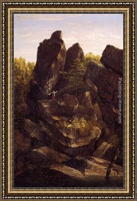Rocky Vs Apollo Framed Paintings - A Rocky Glenn by Thomas Cole