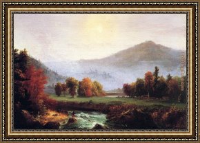 Thomas Cole Framed Paintings - A View in the United States of America in Autumn by Thomas Cole