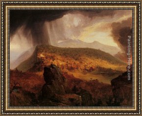 Houses in France Framed Paintings - Catskill Mountain House The Four Elements by Thomas Cole