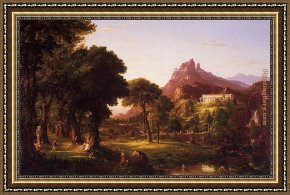 Thomas Cole Framed Paintings - Dream of Arcadia by Thomas Cole