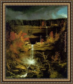 Genesis The Fall And Expulsion From Paradise The Original Sin Framed Paintings - Falls of Kaaterskill by Thomas Cole