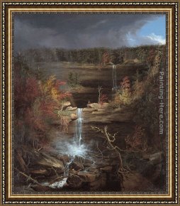 Thomas Cole Framed Paintings - Falls of the Kaaterskill by Thomas Cole
