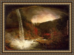 Thomas Cole Framed Paintings - Kaaterskill Falls by Thomas Cole