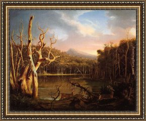 Thomas Cole Framed Paintings - Lake with Dead Trees (Catskill) by Thomas Cole