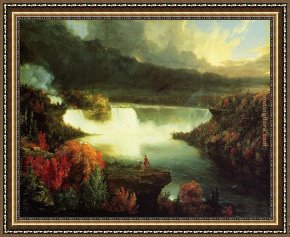 Thomas Cole Framed Paintings - Niagara Falls by Thomas Cole