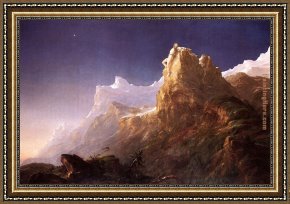 Thomas Cole Framed Paintings - Prometheus Bound by Thomas Cole