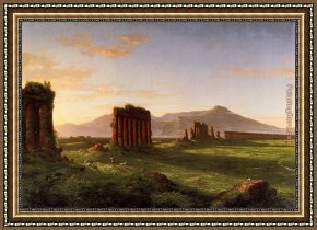 Thomas Cole Framed Paintings - Roman Campagna by Thomas Cole
