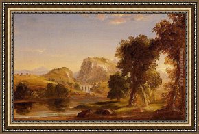 Isola Bella, Lago Maggiore, a Sketch Framed Paintings - Sketch for Dream of Arcadia by Thomas Cole