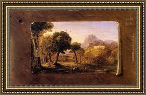 Jacob's Dream Framed Paintings - Study for Dream of Arcadia by Thomas Cole