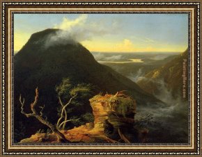 Thomas Cole Framed Paintings - Sunny Morning on the Hudson River by Thomas Cole