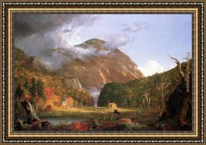 Thomas Cole Framed Paintings - The Notch of the White Mountains (Crawford Notch) by Thomas Cole