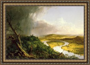 Thomas Cole Framed Paintings - The Oxbow by Thomas Cole