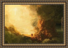 Thomas Cole Framed Paintings - The Pilgrim of the Cross at the End of His Journey by Thomas Cole
