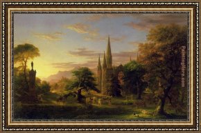 Thomas Cole Framed Paintings - The Return by Thomas Cole