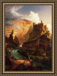 The Valley of Peace Framed Paintings - Valley of the Vaucluse by Thomas Cole