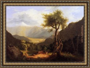 Thomas Cole Framed Paintings - View in the White Mountains by Thomas Cole