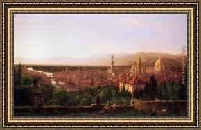 Thomas Cole Framed Paintings - View of Florence from San Miniato by Thomas Cole
