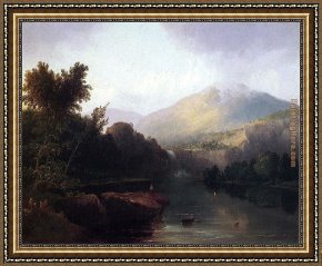 Doughty Framed Paintings - A Lake in the White Mountains by Thomas Doughty