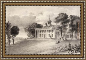 Doughty Framed Paintings - Mount Vernon by Thomas Doughty
