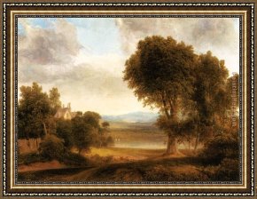 Doughty Framed Paintings - On the River by Thomas Doughty