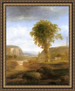 Doughty Framed Paintings - Scenery in the Catskills by Thomas Doughty