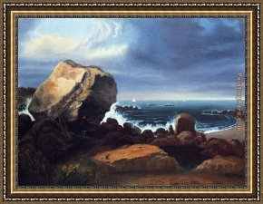 Doughty Framed Paintings - Scituate Beach, Massachusetts by Thomas Doughty