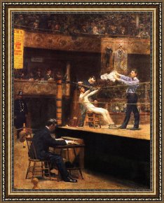 Hard Times Framed Paintings - In the mid-time by Thomas Eakins