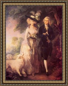 Woodland Walk Framed Paintings - The Morning Walk by Thomas Gainsborough