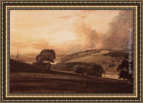 East Bergholt Rectory Framed Paintings - Harewood House, Yorkshire, from the South-East by Thomas Girtin