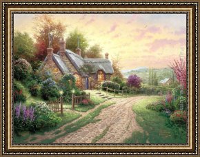 Hard Times Framed Paintings - A Peaceful Time by Thomas Kinkade