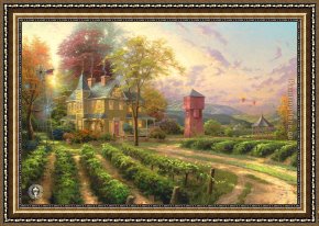 Golden Harvest Framed Paintings - Abundant Harvest by Thomas Kinkade