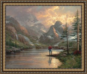 Thomas Kinkade Framed Paintings - almost heaven by Thomas Kinkade