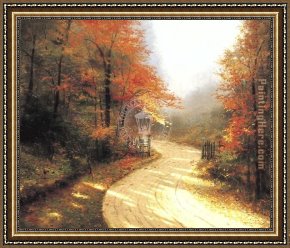 Autumn Rhythm Number 30 Framed Paintings - Autumn Lane by Thomas Kinkade
