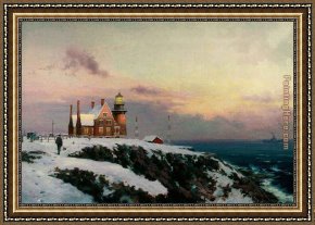 Sunday Afternoon on The Island of La Grande Jatte Framed Paintings - BLOCK ISLAND by Thomas Kinkade