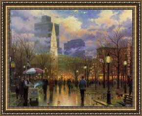 Thomas Kinkade Framed Paintings - Boston by Thomas Kinkade