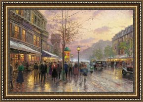 Boulevard Montmarte Framed Paintings - BOULEVARD OF LIGHTS PARIS by Thomas Kinkade