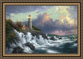 Peace in The Midst of The Storm Framed Paintings - Conquering the Storms by Thomas Kinkade